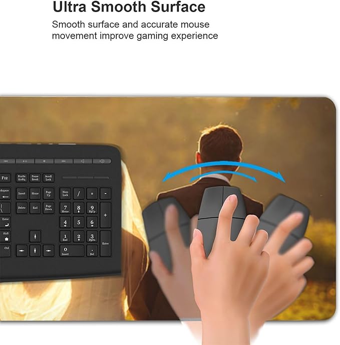 Custom Large Mouse Pad with Photo Personalized Mouse Pads with Picture Text Customized Non-Slip Mousepad for Gaming Offices Home Computer Desk 16x35.5in