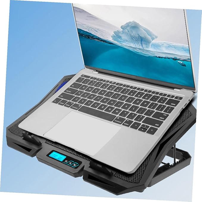Laptop Cooling Pad 15.6 Inch Silent Laptop Fan Cooling Stand Adjustable Speed with Blue Light for Notebook Cooler for Work and Gaming