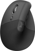 Logitech Lift Left Vertical Ergonomic Mouse Left-Handed Wireless Bluetooth or Logi Bolt USB Quiet clicks 4 Buttons Compatible with Windows/macOS/iPadOS Laptop PC - Graphite (Renewed)