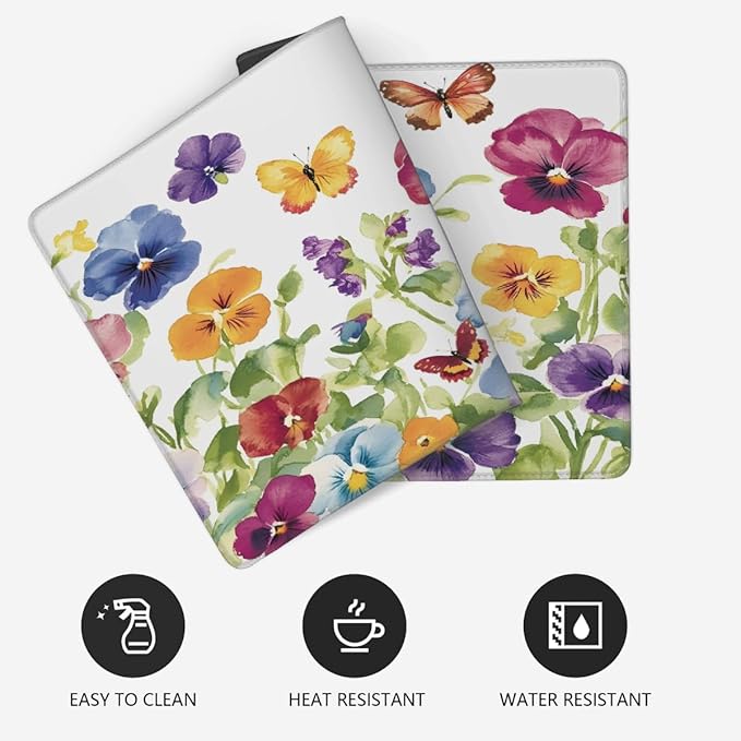 Large Colorful Flower Watercolor Mouse Mat Computer Mousepad with Non-Slip Rubber Base Waterproof Mouse Pad Desktop Keyboard Pad for GamerHome School Laptop Office Accessories16x35.5in