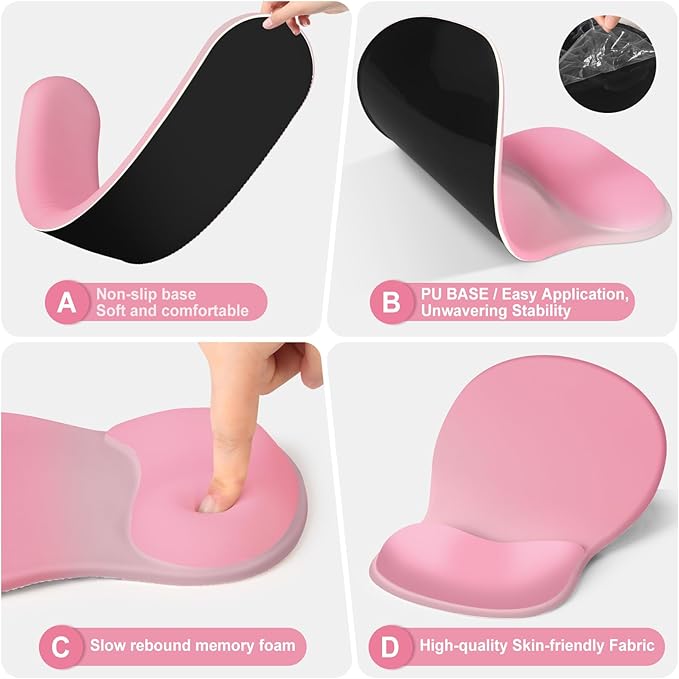 4-in-1 Large Gaming Mouse Pad Keyboard Wrist Rest Pad &amp Wrist Support Mousepad Set Extended Desk Pad Waterproof Desk Mat for Home Office Decor Study Game 35.4×15.7 Inches I Gradient Pink Blush
