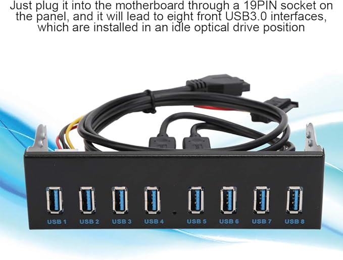 USB3.0 8-Port Optical Drive Front Panel19Pin 8-Port Hub Optical Drive Expansion Pc Computer Front Panel Adapter5.25 Inch Optical Drive Box Provided of