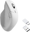 Keychron M6 Wireless All Silent Gaming Optical Mouse 1000Hz Tri-Mode 2.4 GHz/Bluetooth 5.3/Wired PixArt 3311 Sensor 12000 DPI Magnetic Metal Scroll Wheel for Windows PC/Mac - White