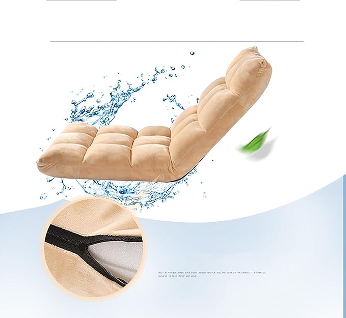 NaKeah Floor Chair w/Back Support Folding Sofa Chair w/6 Adjustable Positions Padded Lazy Sofa Floor Gaming Chair for Reading MeditatingG