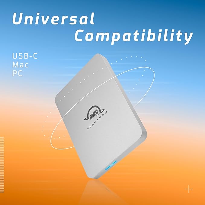 OWC Envoy Pro Elektron Portable 2TB SSD Super Fast External SSD with up to 1250MB/s Performance USB 3.2 Gen 2 and USB 2.0/3.0 Backwards and Universally Compatible NVMe Powered Portable SSD