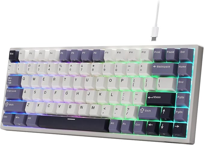 RK ROYAL KLUDGE C84 HE Rapid Trigger Gaming Keyboard 75% TKL Wired RGB Mechanical Keyboard Hall Effect Magnetic Switch Keyboard w/Actuation Point Adjustable 8K Hz Polling Rate for FPS Gamer
