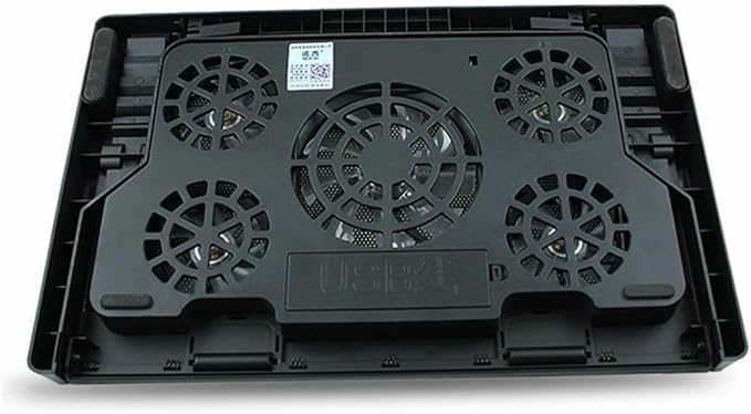 Laptop Cooling Pad with 5 Fans USB Powered Adjustable Stand Black Laptop Cooler Base for Gaming and Office Use