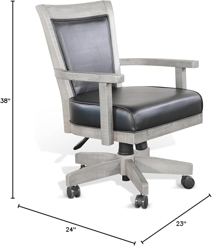 Sunny Designs Doe Valley Caster Poker Game Chair (Alpine Grey)