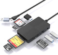 USB C USB3.0 Multi Card Reader Hub SD/XD/TF/CF/MS Card Slot with 3 USB3.0 8 in 2 Memory Card Reader/Adapter/Hub for SD SDXC SDHC CF CFI XD MS TF Micro SD Micro SDXC SDHC MS MMC UHS-I USB Stick Mouse