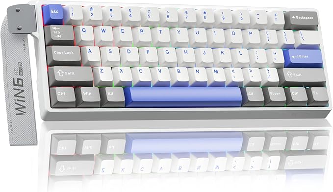 AULA WIN60 HE MAX - 60% Mechanical Gaming Keyboard Wired Hall Effect Magnetic Switches Hot Swappable Adjustable Actuation Rapid Trigger Mode 8000 Hz Polling Rate 60 Percent Keyboard Compact Design