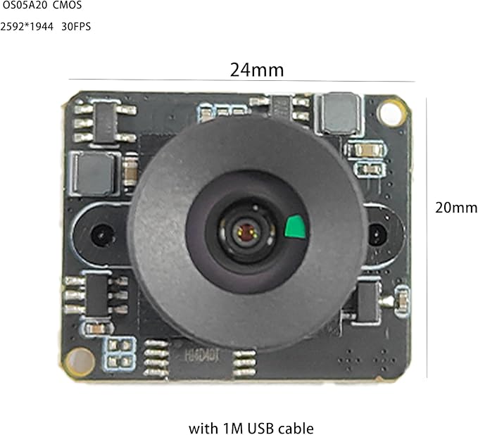 OS05A20 CMOS 2592 * 1944 5MP USB Camera Module 1M Cable 90 Degree 30FPS No DistortionCompatible for Autodarts.io DIYUSB Drive Fre
