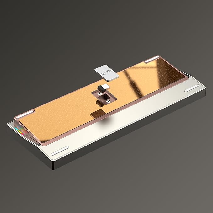 KEEBMONKEY WOBKEY Crush 80 Reboot CNC Aluminum 5-Second Quick-Release Triple-Mode Connectivity Mechanical Keyboard with Superior Acoustics (Pro Champagne Gold)