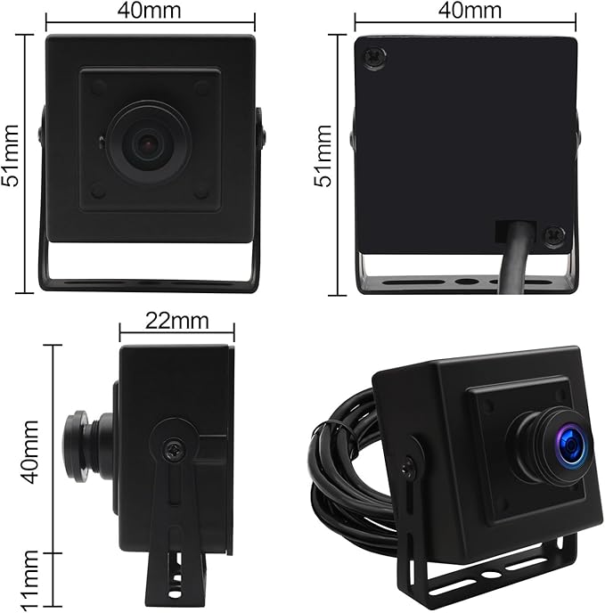 MMlove 480P VGA USB Camera 60FPS 170 Degree Fisheye Wide Angle Lens USB Security Webcam Aluminum Mini Case Webcam with 640x480 Pixel Web Camera for PC/Laptop/Raspberry Pi