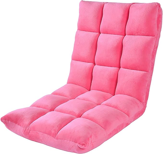 NaKeah Floor Chair w/Back Support Folding Sofa Chair w/6 Adjustable Positions Padded Lazy Sofa Floor Gaming Chair for Reading MeditatingD
