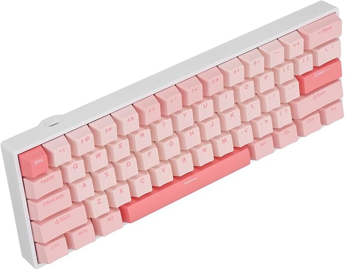 Zunate Wire Less or Wired Bluetooth Gaming Keyboard 61 Keys 60% Mechanical Keyboard 2.4G Wire Less Red Switch Backlit Gaming Keyboard with RGB Lights for PC Laptop 3000mAh Full