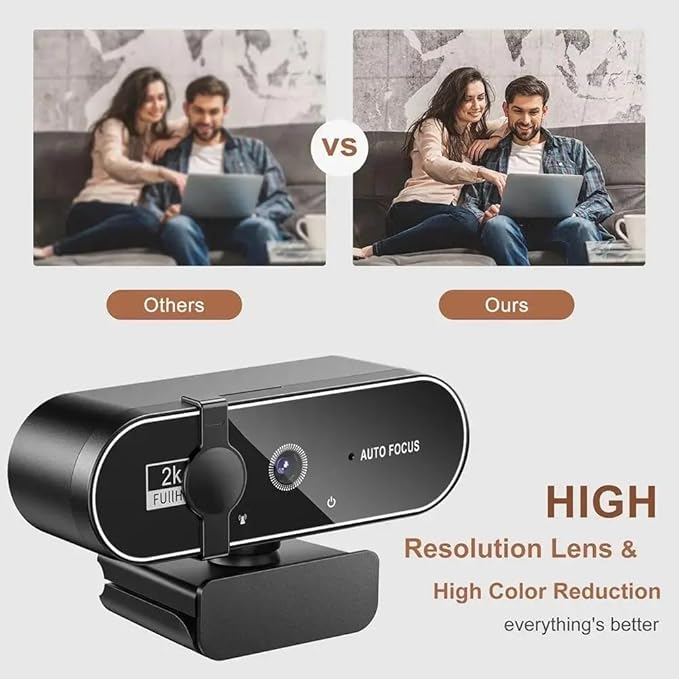 4K Webcam Video Camera 2K Autofocus Streaming Web Cam with Microphone Full HD 1080P Webcams for PC/Computer/Laptop(1080P)