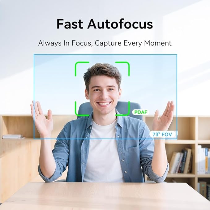 4K Ultra HD Webcam 1080P 60fps Web Camera C60E Autofocus USB Computer Camera for Live Streaming/Video Call/Conference(Webcam 4K)