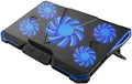 Adjustable Angles Laptop Cooler Ergonomic Notebook Cooling Pad with Five Led Fan for 11'' 15.6'' 17''Notebook Tablet PC (Color : Blue) (Blue)