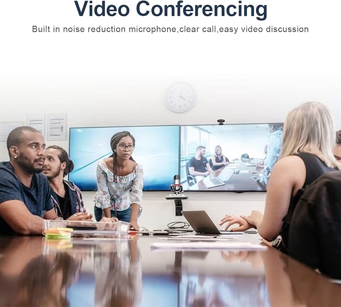 1080P HD Computer Camera Video Conference Camera Webcam 2 Pixel Auto Focus 360° Rotation USB Plug &amp Play with Microphone for Video Meeting Online Teaching Training Live Webcasting