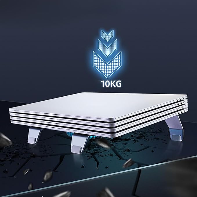 Laptop Cooling Stand - 24.2x24.8x6.5cm Ventilated Laptop Cooler | Computer Cooler Fan | Ergonomic Stand Support Fan | for Notebook Computer Monitor Display Office Home Work Game Quite Ultra Slim