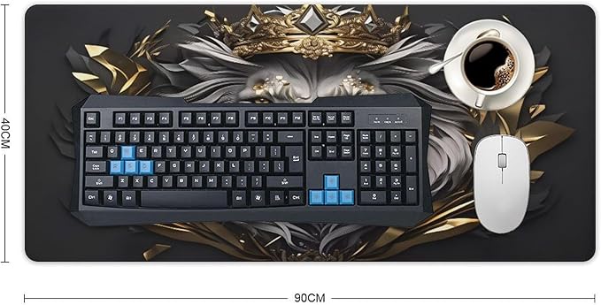 Majestic Lion Desk Mat Desk Pad Large Mouse Pad Anti-Slip Big Mousepad with Stitched Edges Computer Mouse Pads for Gaming Home Office Work 16x36