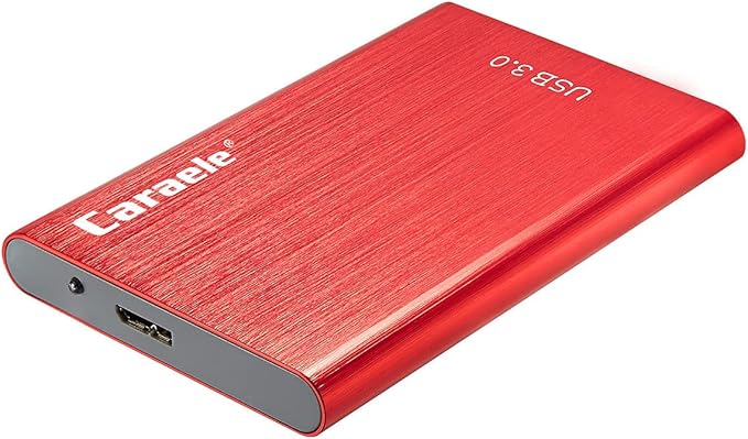 Portable SATA External Hard Drive HDD 500GB USB3.0 Ulra-Fast File Transfers (500GB Red)