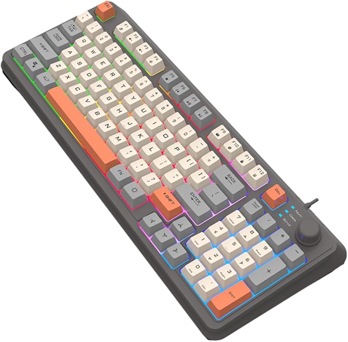 Keyboard K82 Gaming Keyboard with Three Color Backlit and Mechanical Feel 94 Keys for Gamers Computer PC Laptop Keyboars
