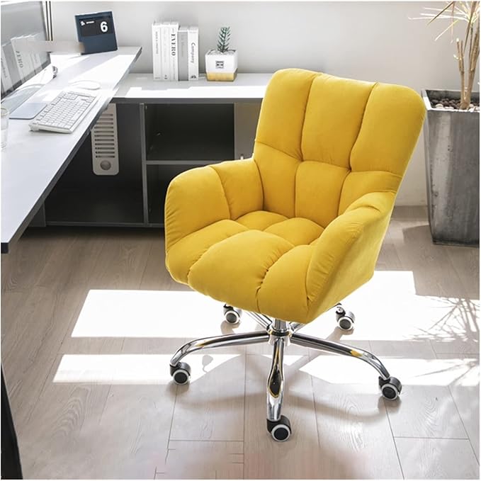Adjustable Office Computer Chair with Armrest Home Office Chairs Back Armchair Furniture Computer Chair Swivel Game(Yellow)
