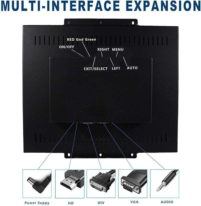 VSDISPLAY 19Inch LCD Monitor 1280x1024 High Brightness Display Support VGA/DVI Video Inputfor Gaming/Industrial Secondary Monitor