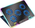 F36 Gaming Laptop Cooling Pad W/ 5 Fan Dual USB LED Screen Laptop Notebook Cooler Stand for 11-17.3'' 7 Angle Adjustable Bracket(F36-5 Fans-Black)
