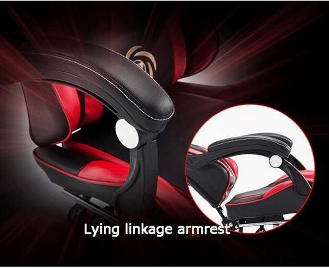 YYDS Chair Gaming Chair Office Chair Esport Gaming Bureau Chaise Recliner Armrest Armchair Pillow Footrest Ergonomics Furniture Ergonomically (Color : Black and red Size : with footrest)