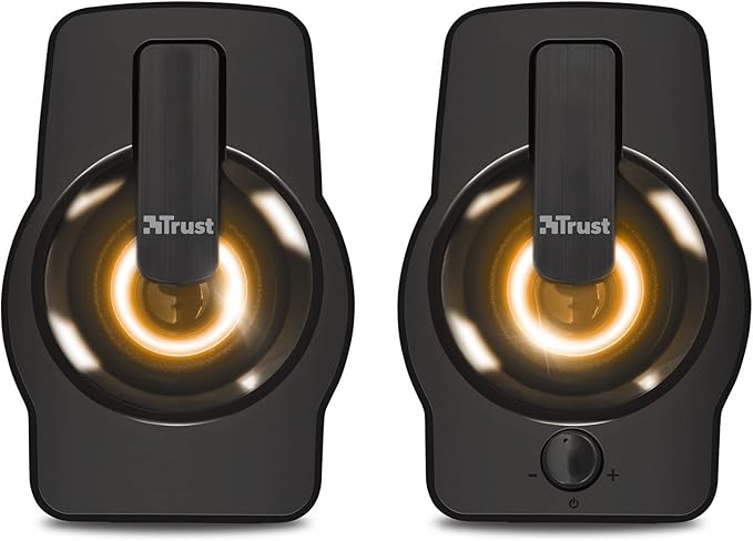 Trust Gemi RGB LED 2.0 PC Speakers for Computer and Laptop 12 W USB Powered Illuminated - Black