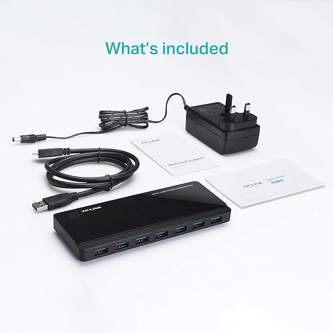 TP-Link Powered USB Hub 3.0 with 7 USB 3.0 Data Ports and 2 Smart Charging USB Ports. Compatible with Windows Mac Chrome &amp Linux OS with Power On/Off Button 12V/4A Power Adapter(UH720)