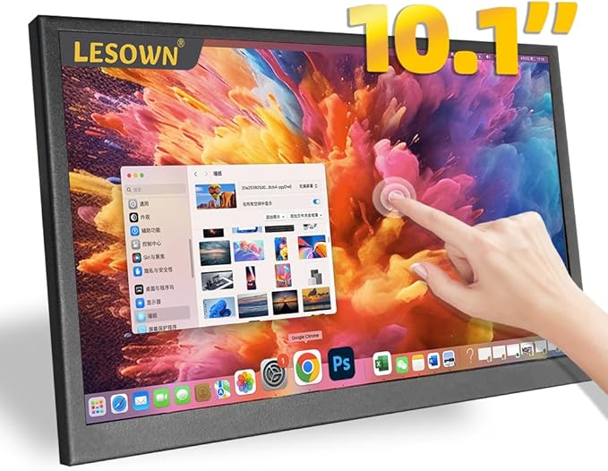 10 inch Monitor Touchscreen Small HDMI Portable Display 1024x600 IPS Computer 10.1 inch Secondary Screen mini Monitors for Windows Mac Laptop PC