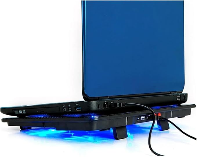 Compatible for 10-17 Laptop Cooling Pad 5 Fans 2 USB Ports LED Notebook PC Cooler Stand