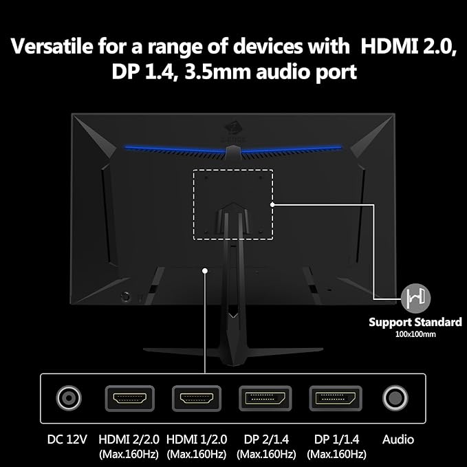 4K Monitor Z-Edge 27 inch IPS Monitor UHD 3840x2160 IPS Computer Monitor 450 cd/m² 160Hz Refresh Rate 1ms Response Time G274K Ultra-Thin Bezel