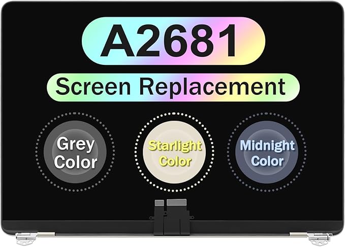 13.6 Screen Replacement Assembly for MacBook Air A2681 2022 M2 EMC 4074 MLXW3LL/A MLY33LL/A MLY43LL/A MLY03LL/A LCD Display Panel 2560X1664 (Gray)