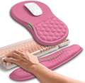 Hokafenle 2in1 Combination Wave Keyboard Wrist Rest and Ergonomic Curvature Mouse Pad Wrist Support for Relieve Wrist Pain Filled with Soft Cushion Memory Foam Tough Guy Pink