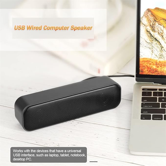 Computer Speakers 3Wx2 Subwoofers Soundbar Desktop Speaker Powered Mini Wired for TV