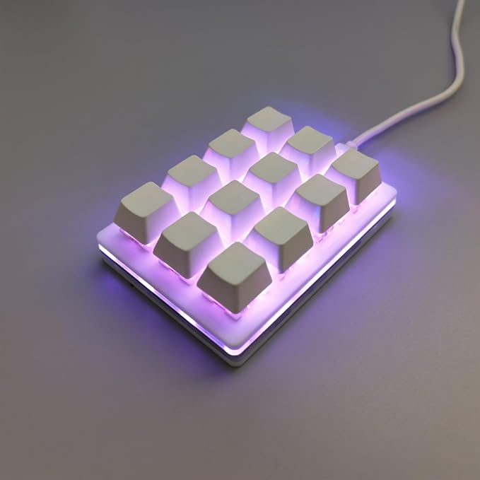 Fafeicy 12 Key Mechanical Gaming Keyboard USB Customizable Keypad Hot Swappable Programmable Keyboard with ESD Chip for