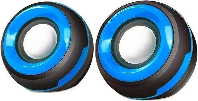 JSEIAJB 1 Pair Wired Mini Computer Speakers Horns for Laptop Desktop Phone 6W Powerful Audio Multimedia Loudspeaker(E)