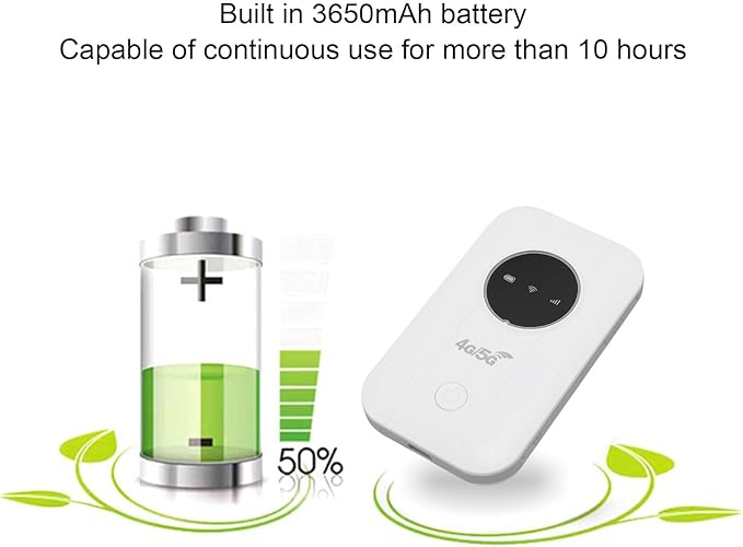 Portable WiFi Router with 4G LTE a Portable WiFi Hotspot with 300Mbps Transfer Rate USB C Power Supports B1/B3/B5/B40 for Camping/RV