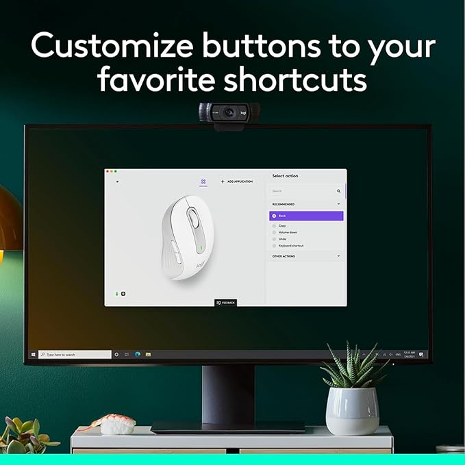 Logitech Signature M650 Wireless Mouse - for Small to Medium Sized Hands 2-Year Battery Silent Clicks Customizable Side Buttons Bluetooth for PC/Mac/Multi-Device/Chromebook - Off White