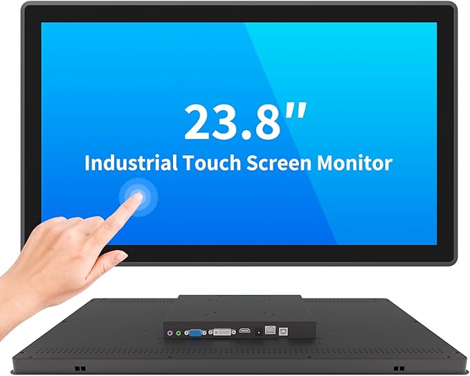 23.8 Inch Industrial Touch Screen Monitor 10 Points Touch Ratio 16:9 Capacitive PCAP Display 1920 x 1080R Active Matrix TFT LCD LED Backlight VGA DVI HD-MI Ports