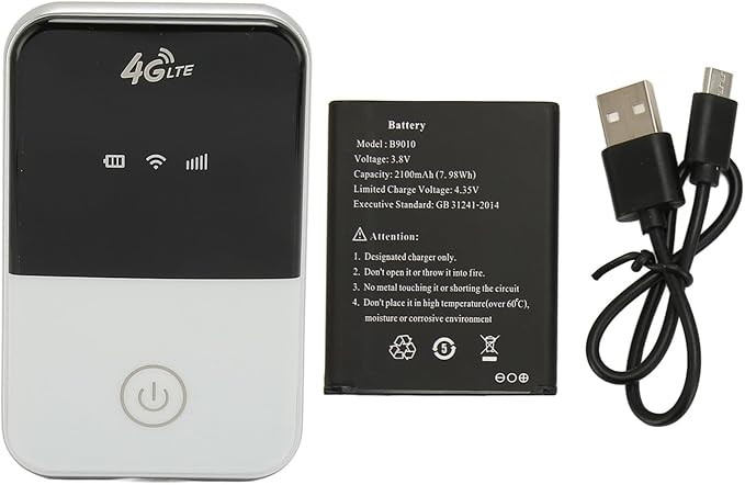 FILFEEL 4G LTE Mobile WiFi Hotspot with Display - Support 8 Users Portable Router with SIM Slot and USB Charging for Travel (European Version)