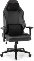 Giantex Gaming Chair Video Game Chair with Magnetic Headrest &amp Lumbar Support Ergonomic Computer Chair w/Rocking Function &amp 2D Armrests Height Adjustable Swivel Task Chair Black