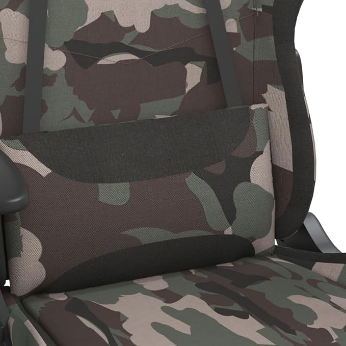 Gaming Chair with Footrest Ergonomic Office Chair Computer Chair with Footrest and Lumbar Support Height Adjustable Game Chair with 360°Swivel Seat Camouflage and Black Fabric -AA