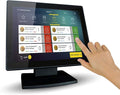 12-Inch Capacitive Multi-Touch POS TFT LED Touchscreen Monitor True Flat Seamless Design with Adjustable POS Stand for Retail Restaurant HDMI &amp VGA Inputs High Resolution 1024 x 768