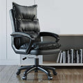 Office Chair Executive Computer Desk and Chair PU Leather Adjustable Height Modern Executive Swivel Sofa Work Chair Ergonomic Waist Support DesignBlackA