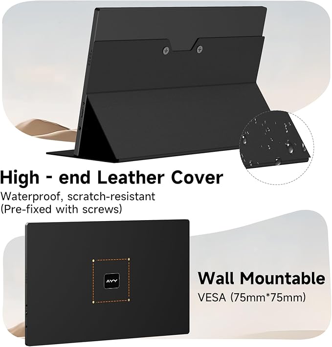 AYY Portable Monitor for Laptop 15 Inch FHD 1080P USB-C HDMI Travel Monitor External for Computer Second Display HDR IPS Gaming Monitor Extender for PC MAC Phone PS4/5 Xbox Switch Built-in Speakers